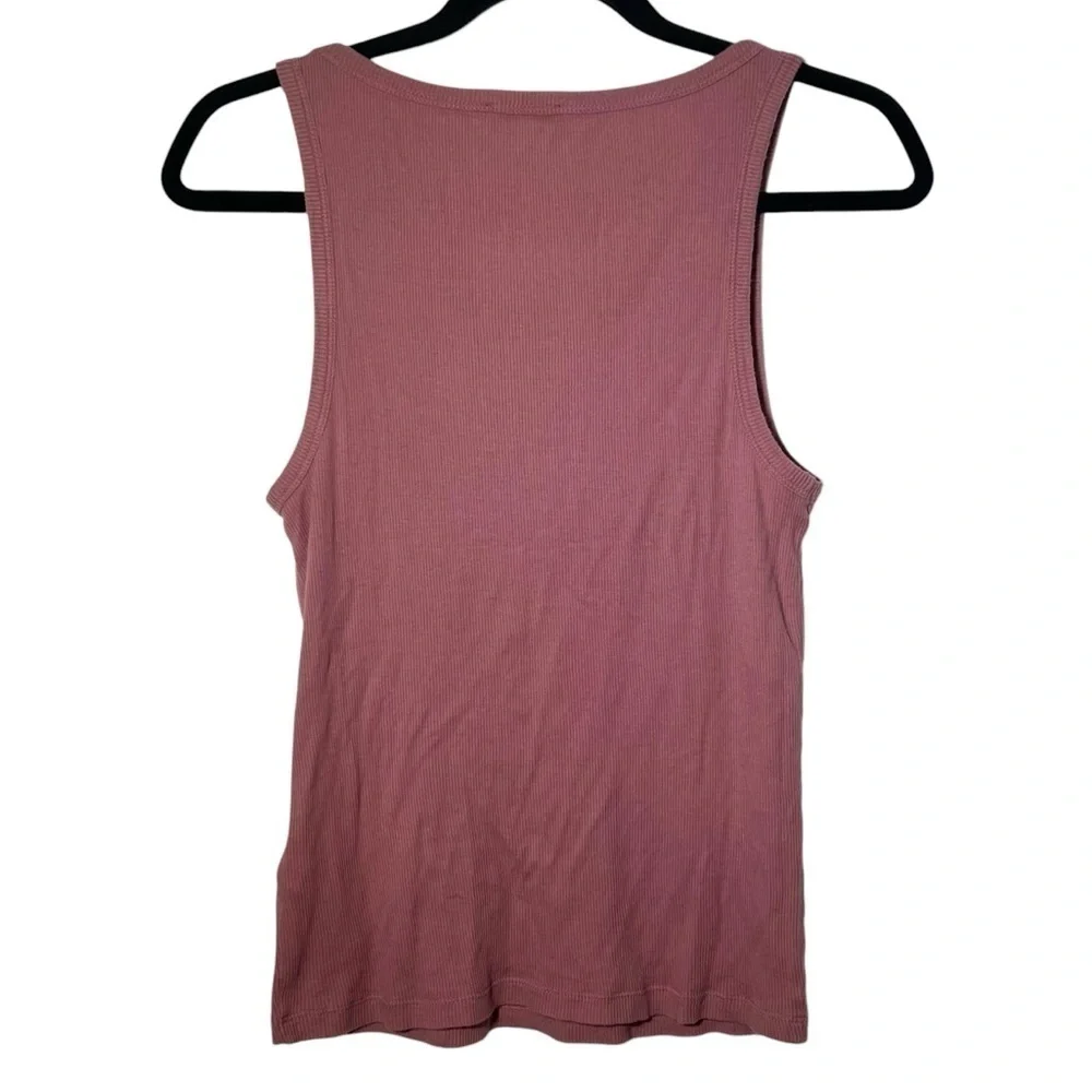 J Crew Pink Mauve Ribbed Cutaway Tank Top Medium